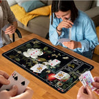 for MTG Game Playmat, for Magic TCG Rubber Play mat,Tabletop Card Playmats with Smooth Surface,Trading Card Inked Game Mat with New Zones,Battle Game,Wildflowers in Black