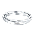 BORUO Fidget Anxiety Ring, Sterling Silver Stacking Band, 1.8mm Size 7.5