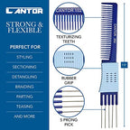 Lift Teasing Comb and Hair Pick – 5 Pack, Five Stainless Still Lifts - Chemical and Heat Resistant Detangler Gripper Comb – Anti Static Comb For All Hair Types – By Cantor