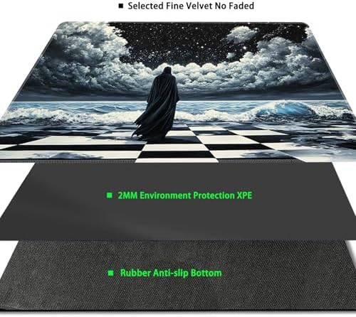 MTG Playmat Magic Card Playmat Game Mat,TCG & CCG Card Games Mat with Free Storage Bags Size 24 x 14 Inches (No with Zones,Death God)