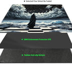 MTG Playmat Magic Card Playmat Game Mat,TCG & CCG Card Games Mat with Free Storage Bags Size 24 x 14 Inches (No with Zones,Death God)