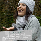 Laura Ashley Ladies Open Toe Spa Slippers with Bow and Memory Foam Insole