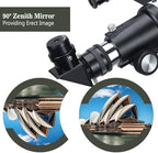 Telescopes, Telescope for Kids and Adults Beginners, 70mm Aperture 400mm Focus Length Refractor Travel Telescope with AZ Mount for Observe The Moon and Landscape (Blue)