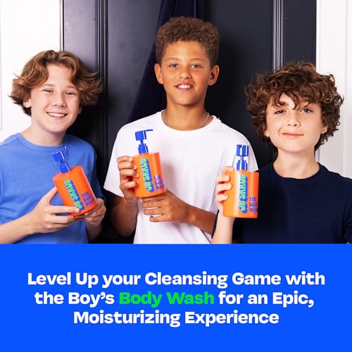 The Body Wash for Kids, Tween & Teen Boys with Foaming Action & Natural Citrus Scent - No Harsh Ingredients Boys Body Wash - Conquer Adolescent Funk with Confidence - 14 Oz.