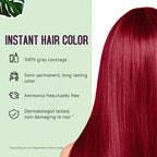 Fvquhvo Coconut Red Wine Hair Dye Shampoo Color Covers Gray Hair,Instant Red 3 in 1,Red 16.90Fl Oz for Women & Men,Long lasting Easy to Apply Red All Types, 1.17 pounds, 16.9 Fl Oz