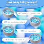 MoonxHome Ball Pit Balls for Toddlers, BPA Free Crush Proof Plastic Toy Balls for Ball Pit, Children's Pool Water Toys, Macaron Ocean Balls for Play Tent 2.15 Inch Pack of 100…
