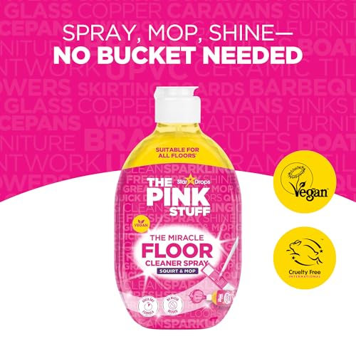 Stardrops The Pink Stuff The Miracle Floor Cleaner Spray – Squirt & Mop Formula for Sparkling Clean Floors – Fast Drying,Streak-Free Finish,Fresh Fragrance,25.3 fl oz,(Pack of 2)