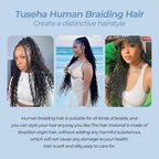 Human Braiding Hair 110g 14Inch Water Wave Bulk Boho Hair for Braiding Wet and Wavy Human Hair for Boho Braids Curly 100% Human Hair Extensions for Braiding Hair (1B, 14inch)