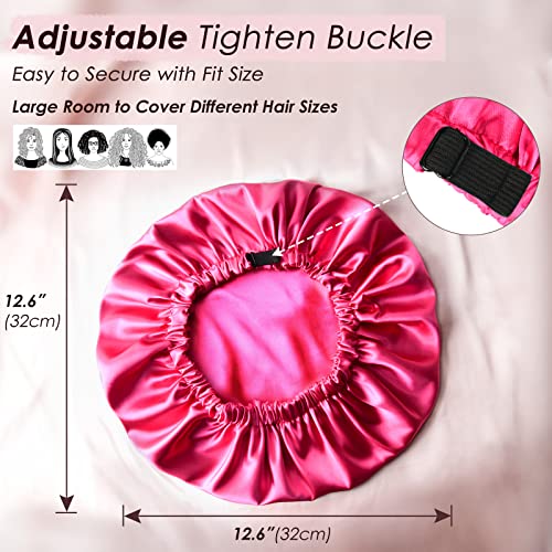 YANIBEST Double Layer Satin Bonnet Silk Bonnet Adjustable Hair Bonnet for Sleeping Hair Bonnets for Women Curly Natural Hair