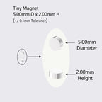 AplysiaTech N52-5x2mm Magnet - 300 Pack Small Heavy Duty Magnets, Round Magnet for Refrigerator, Fridge, Office, Whiteboard, Strong Little Miniature Tiny Strong Mini Magnets for Crafts, 3D Printing