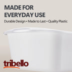 Tribello 2-Pack Dish Pans for Kitchen Sink, Plastic Tub Dishpan Wash Basin and Foot Bath for Soaking Feet, Wash Bucket for Washing and Storage Cleaning Supplies - 12 Quarts - Heavy Duty - (White)