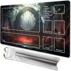 MTG Playmat Size 24x14in Free Storage Bags Non-Slip Backing Printing, Ideal for Card Game Enthusiasts TCG Playmat (with Zone,Spell of The Dark)