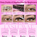 640Pcs Lash Extension Kit, DIY Eyelash Extension Kit Cluster Curl Individual Lashes with Lash Bond and Seal, Tweezers DIY Eyelash Extension Kit for Self Application At Home(30p+40p 8-15MM)