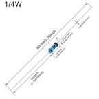 EDGELEC 100pcs 750 ohm Resistor 1/4w (0.25 Watt) ±1% Tolerance Metal Film Fixed Resistor, Multiple Values of Resistance Optional