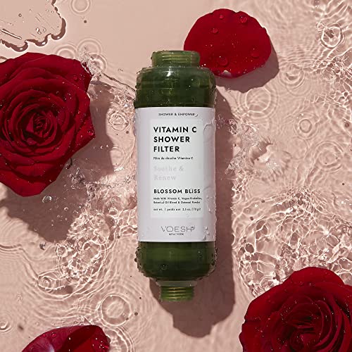 VOESH Vitamin C Shower Filter, Shower Aromatherapy, Water Purifier, Water Softener, Vegan Probiotics, Spa Shower Head, Water Filter, Shower Self-Care