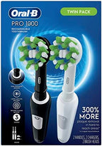 Oral-B Pro 1000 CrossAction Electric Toothbrush, Black and White, 2 Count