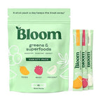 Bloom Nutrition Green Superfood Stick Packs | Super Greens Powder Juice & Smoothie Mix | Complete Whole Foods, Organic Spirulina and Chlorella, Probiotics, Digestive Enzymes, & Antioxidants (Variety)
