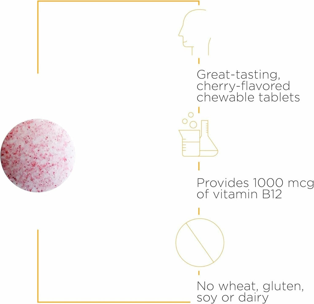 Integrative Therapeutics B-12 Active, Vitamin B12, Supports Nerve Function*, Cherry Flavored, 30 Chewable Tablets - 2 Pack