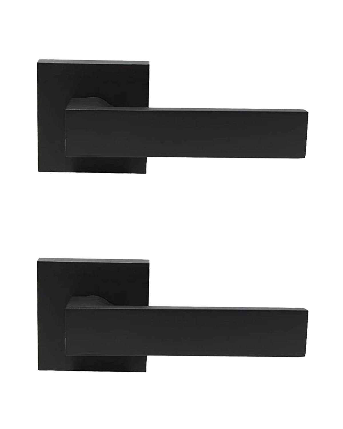 Probrico 2 Pack| Dummy Levers in Matte Black Finish,Heavy Duty Non-Turning Interior Door Handles, Reversible Half Dummy Levers for Closet Pantry