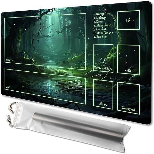 MTG Playmat Size 24x14in Free Storage Bags Non-Slip Backing, Ideal for Card Game Enthusiasts TCG Playmat (Mystery-Deck)