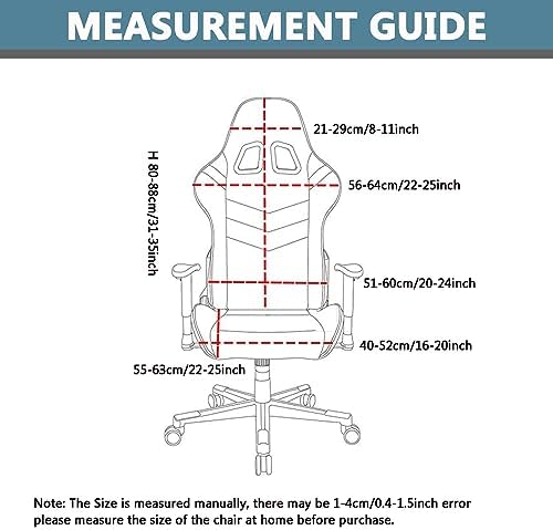 OQHAIR 4 Pieces Ergonomic Gaming Chair Cover with Armrest Soft Jacquard Gaming Chair Slipcover Anti Slip Gaming Chair Cover for Reclining Racing Gaming Gaming Chair -Light Gray