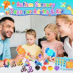 Cevioce 20Pcs Fidget Toys Adults Pack,Stocking Stuffers for Teens Boys Girls,Autism Sensory Toys with Fidget Spinner Slug Magnetic Rings,Squishy Fidget Toys ADHD Stress Relief,Party Favor for Kid-BPYO