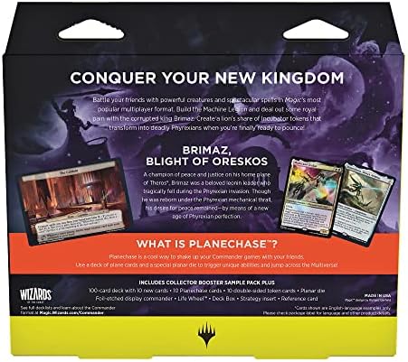 Magic The Gathering March of the Machine Commander Deck - Growing Threat (100-Card Deck, 10 Planechase cards, Collector Booster Sample Pack + Accessories)