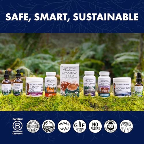Host Defense Mushrooms Lion's Mane Extract - Lion's Mane Liquid Supplement for Brain Health - Mushroom Support for Focus & Memory Function - Immune & Nervous System Support - 2 fl oz (60 Servings)*