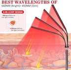 Red Light Therapy with 4 Heads, 3-in-1 Chip Infrared Light Therapy Device, Adjustable Stand, 660nm Red Light and 850nm Near Infrared Light for Face, Body, Pain,Skin, Home Use