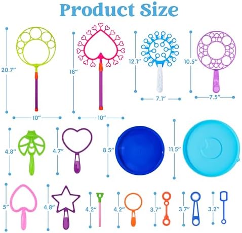 JOYIN Big Bubble Wands Set, Giant Bubble Wand Toys with Tray Bulk for Kids Adults, Summer Toys, Birthday Party Favors, Outdoor Activities, Easter Basket Stuffers