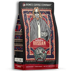 Bones Coffee Company White Russian Flavored Beans, Whole Bean Coffee Medium Roast Low Acid, Cream and Coffee Liqueur Flavor (12 oz)