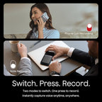 AI Voice Recorder, Note Voice Recorder w/Case, App Control, Transcribe & Summarize with AI Technology, Support 112 Languages, 64GB Memory, Audio Recorder for Lectures, Meetings, Calls, Black