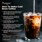 Lifeboost Dark Cold Brew Coffee - Low Acid Coarse Ground Coffee for Cold Brew - Single Origin Non-GMO USDA Organic Cold Brew Coffee Grounds - 3rd Party Tested For Mycotoxins & Pesticides - 12 Ounces