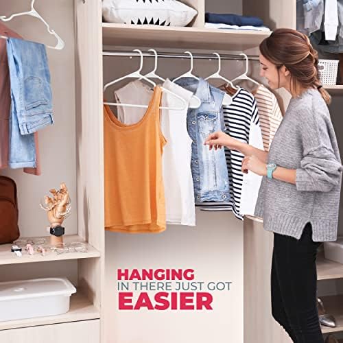 30pk Made in USA Plastic Clothes Hangers Bulk | 20 30 50 100 Pack Available | Laundry Clothes Hanger | Coat Hangers Plastic | Heavy Duty Plastic Hanger for Closet Hangars | Mainstays Hangers (Black)