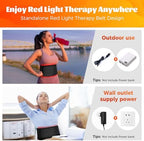 Red Light Therapy for Face and Body, Red Infrared Light Therapy Lamp Belt with Stand, Led 660nm Red Light & 850nm Infrared Light, Red Light Therapy Device for Skin Back Shoulder Pain Relief