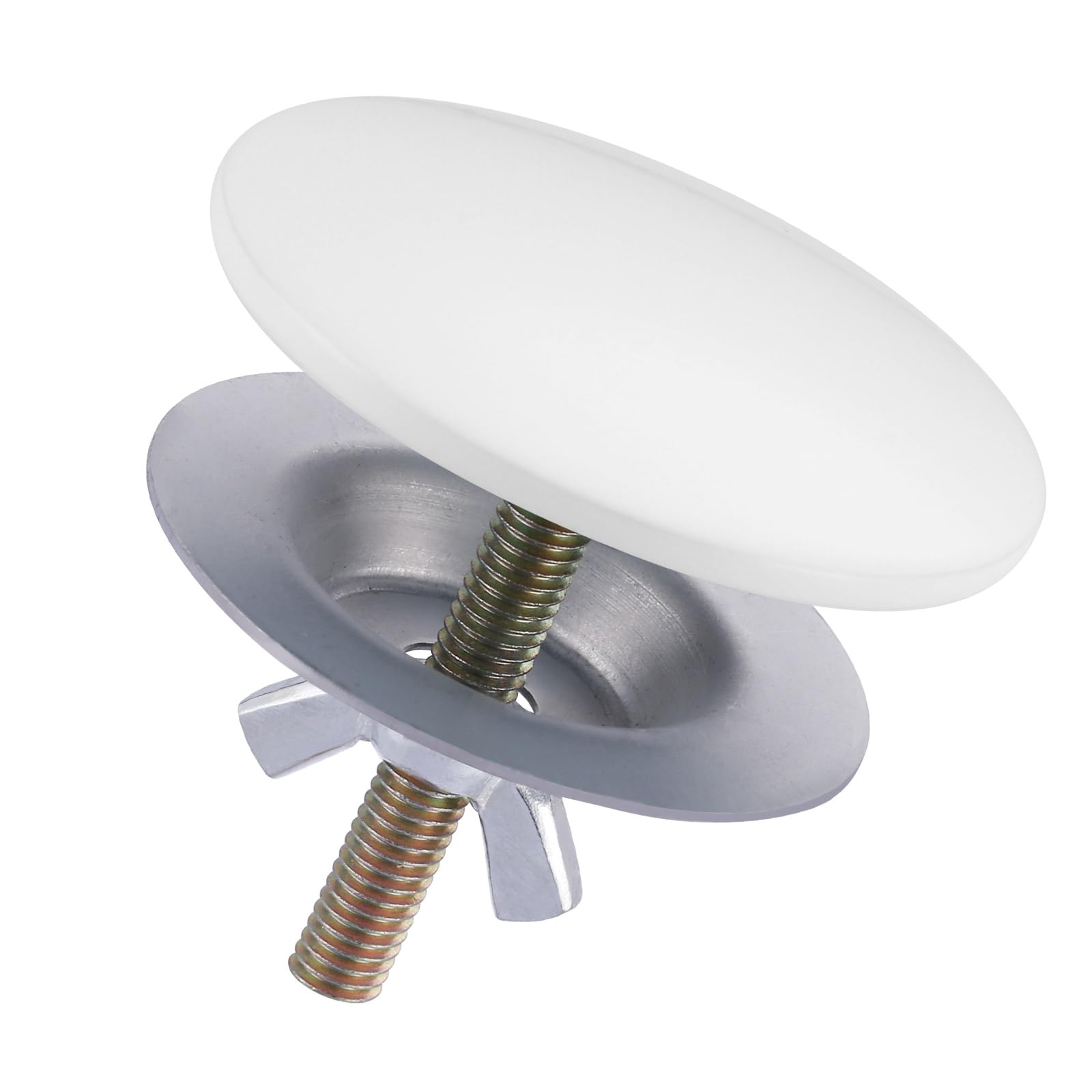 Kitchen Sink Hole Cover, Faucet Hole Cover for Kitchen Sink, Tap Hole Plate Stopper Cover Blanking Brass Metal Plug, Biscuit White