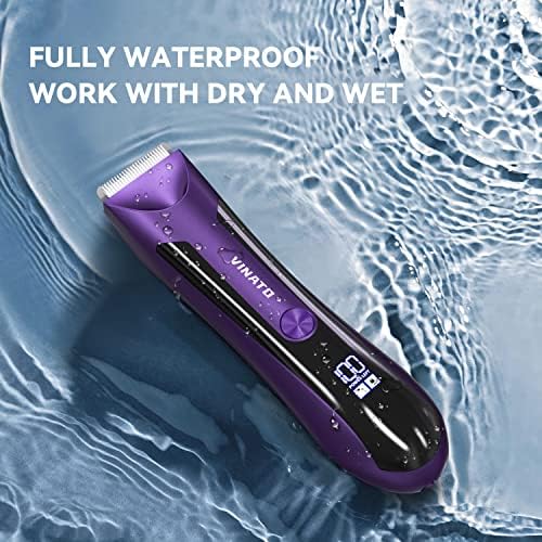 VINATO Electric Body Hair Trimmer - Manscape Ball Trimmer, Groin Hair Trimmer for Men, Waterproof Ball Shaver, USB Recharge Dock Replaceable Ceramic Blade, 90 Mins Battery Life