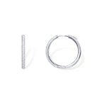 PAVOI 925 Sterling Silver CZ Hoop Earrings, White Gold, Size 30 Millimeters