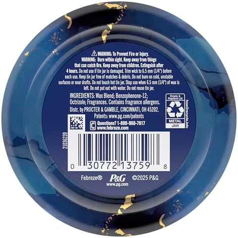 Febreze Scented Candle, Ocean Scent, 11 oz 4 Wick Candle, Single Pack
