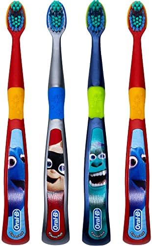 Oral-B Kids Pixar Toothbrush, Children 3+, Extra Soft (Characters Vary) - Pack of 4