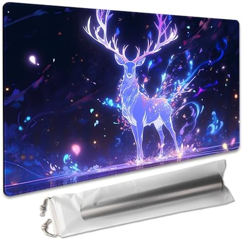 Board Game 14x24in MTG Playmat Compatible for OCG CCG RPG TCG Playmats (Blue Deer 2)
