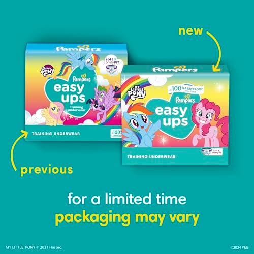Pampers Training Pants - Easy Ups Girls & Boys - Size 2T-3T, 140 Count, My Little Pony Potty Underwear (Packaging May Vary)