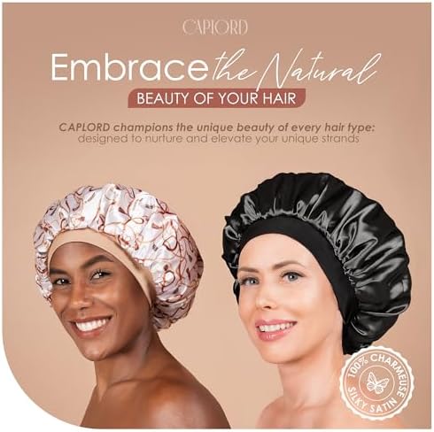 Satin Bonnet Adjustable Sleeping Silk Bonnet Black Women Men Double Layer Satin Silk Sleep Cap Hair Wrap Large Curly Hair