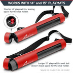 Quiver Time Red XL Orion Playmat Tube - TCG MtG Playmat Tube Case Bag with Waterproof Zipper, Hidden Dice Pocket, Adjustable Removable Shoulder Strap, See-Through Window, Fits 14" and 15" playmats