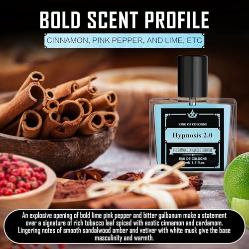 Hypnosis 2.0 Cologne for Men (Pheromone-Infused), Perfume Para Hombre Pheromone Cologne for Men, Lasting Fragrance | Natural Herbal Formula | Enhance Attraction, Pheromone Enhanced Cologne (50ml+10ml)