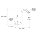 OFFO Shower Head Extension Arm 10 in, Brushed Nickel S Shaped Shower Arm with Flange High Rise Goose Neck Shower Arm Extension