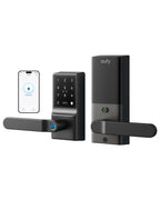 eufy Security Smart Lock C33, Keypad Door Lock with Handle, Fingerprint Door Knob, Keyless Entry Door Lock for Front Door and Bedrooms, Electronic Deadbolt, Wi-Fi, App Control, IP53 Waterproof, Black