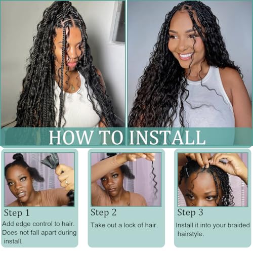 Water Wave Bulk Human Hair for Braiding No Weft Unprocessed Brazilian Virgin Human Hair Extensions Wet and Wavy Micro Braiding Hair Human Hair Bundles For Boho Braids Natural Color(18inch 2pack/100g)