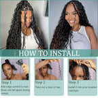 Water Wave Bulk Human Hair for Braiding No Weft Unprocessed Brazilian Virgin Human Hair Extensions Wet and Wavy Micro Braiding Hair Human Hair Bundles For Boho Braids Natural Color(18inch 2pack/100g)