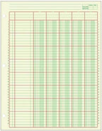 Adams Columnar Analysis Pad, 5 Column Ledger, 8.5" x 11", 100 Pages (50 Sheets), Green, 3 Hole Punch, for Accounting, Bookkeeping & Data (ACP85115)
